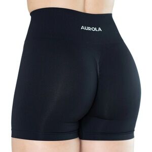 Women's Black High-Waisted Gym Scrunch Butt Seamless Shorts